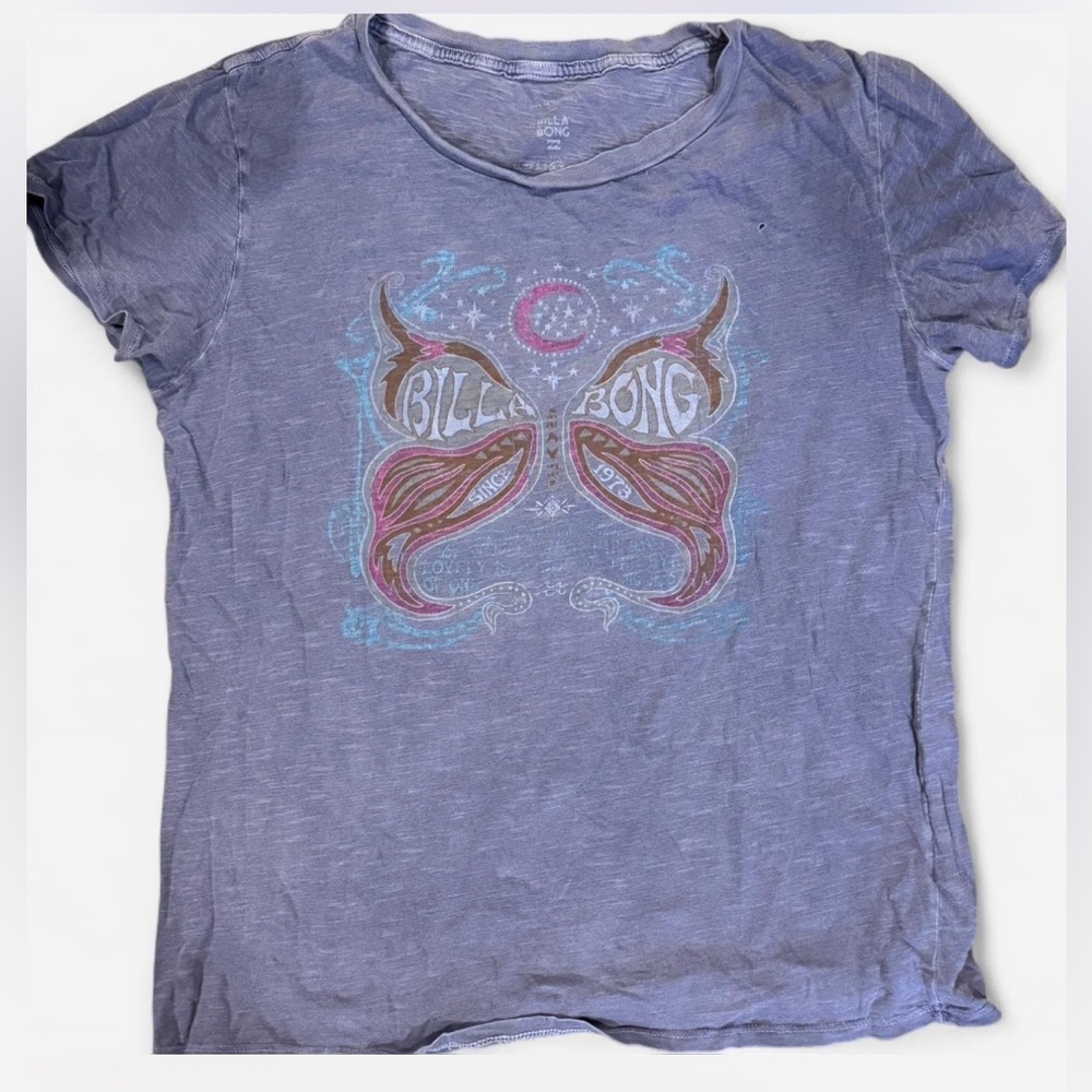 Billabong Butterfly Graphic Tee Vintage Y2K Surf Skater